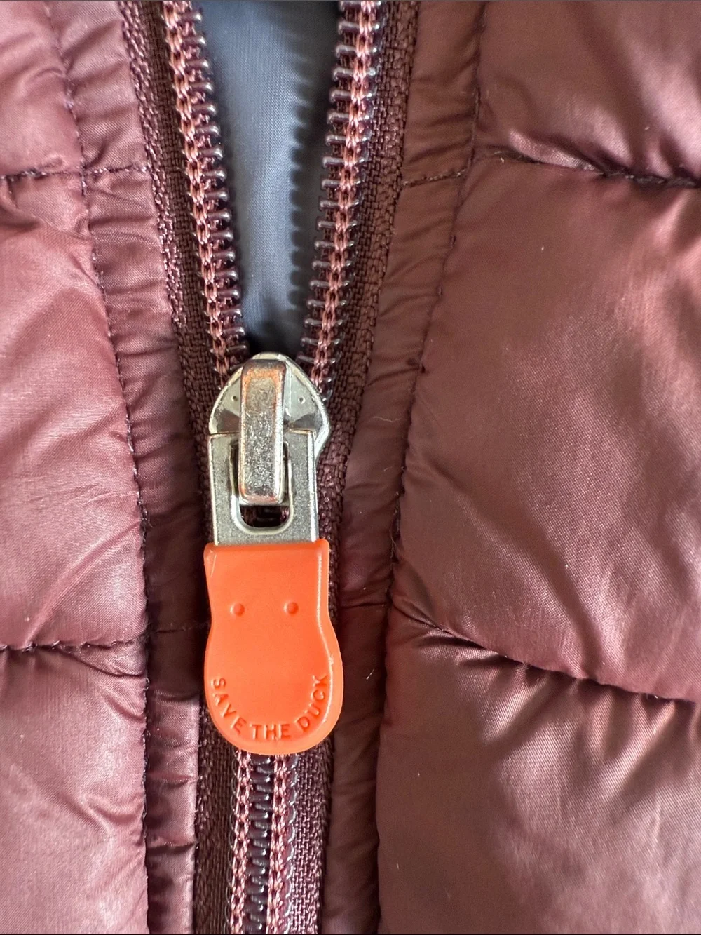 SAVE THE DUCK Kids Hooded Puffer Jacket in Burgundy